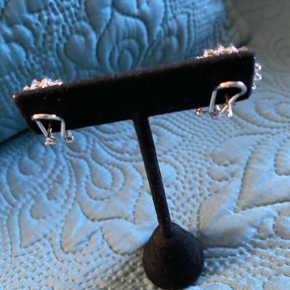 Sparkling Silver Halo Earrings - Picture 3 of 3